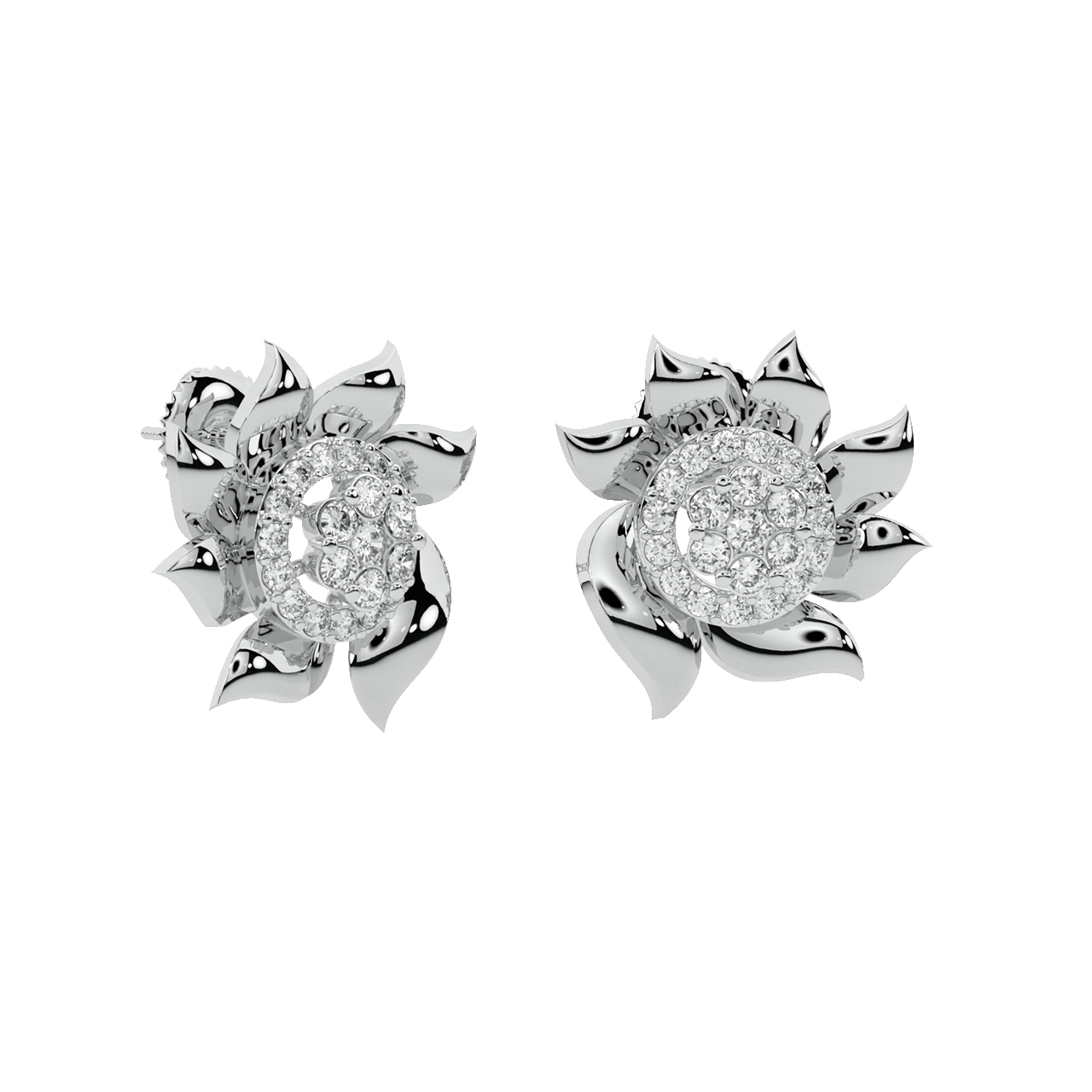 Lily Round Diamond Stud Earrings